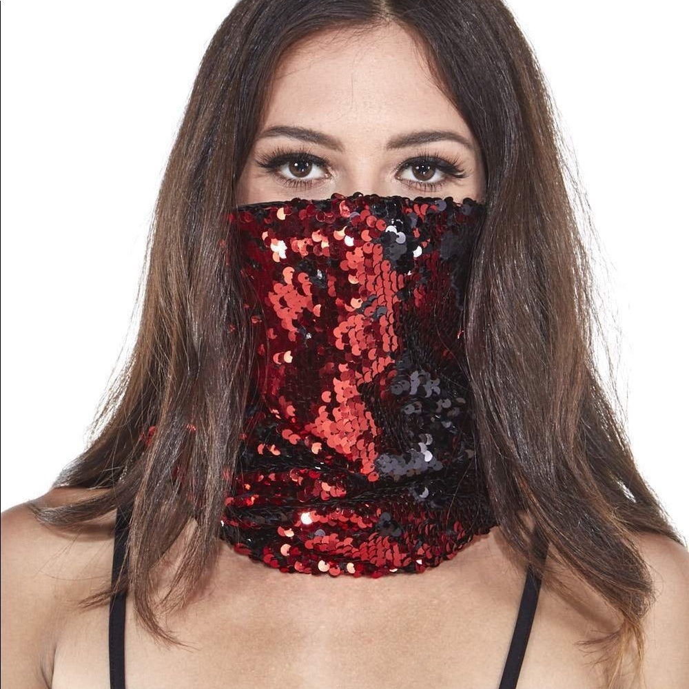Sequin bandana mask